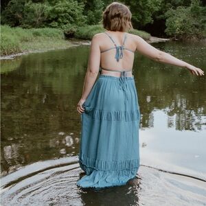 Tie back, open back dress, small